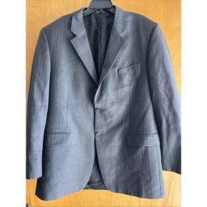 Lauren Ralph Lauren Blazer Mens 48L Charcoal Pinstripe Wool Sport‎ Coat Jacket